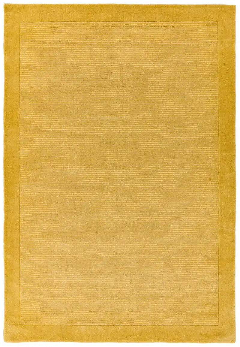 Asiatic york mustard Yellow Living Room Wool Rug.