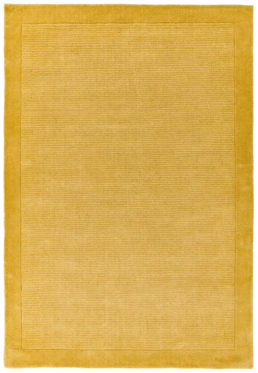 Asiatic york mustard Yellow Living Room Wool Rug.