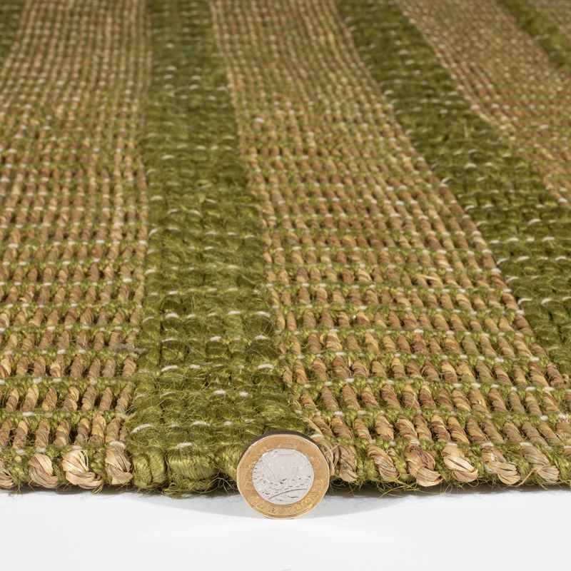 Ancoats Jute Modern Pitloom Rug in Seagrass Green