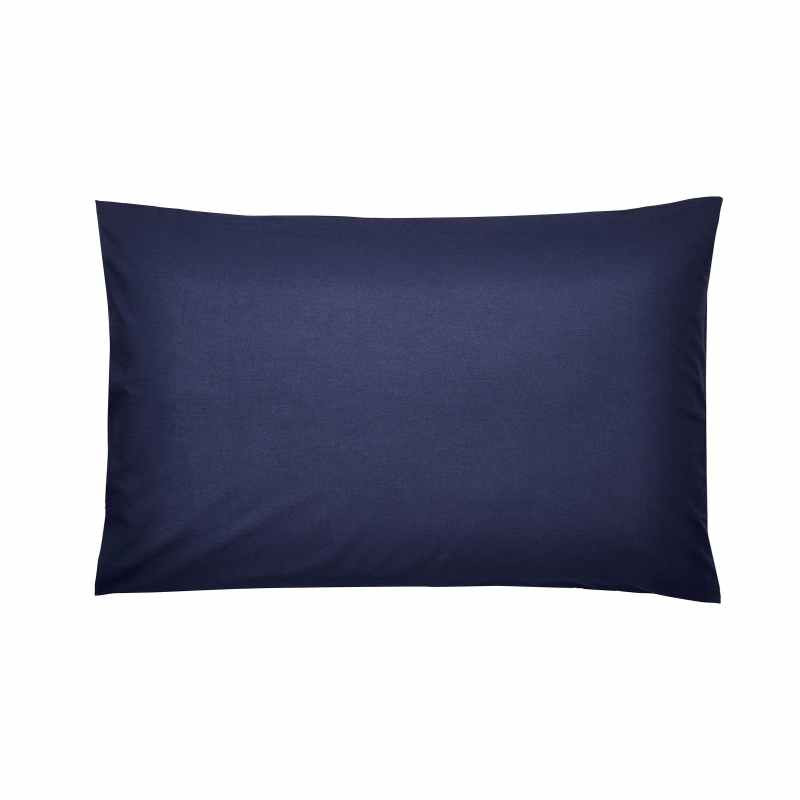 Aster Plain Bedding Duvet Cover and Pillowcase by Helena Springfield in Navy Blue