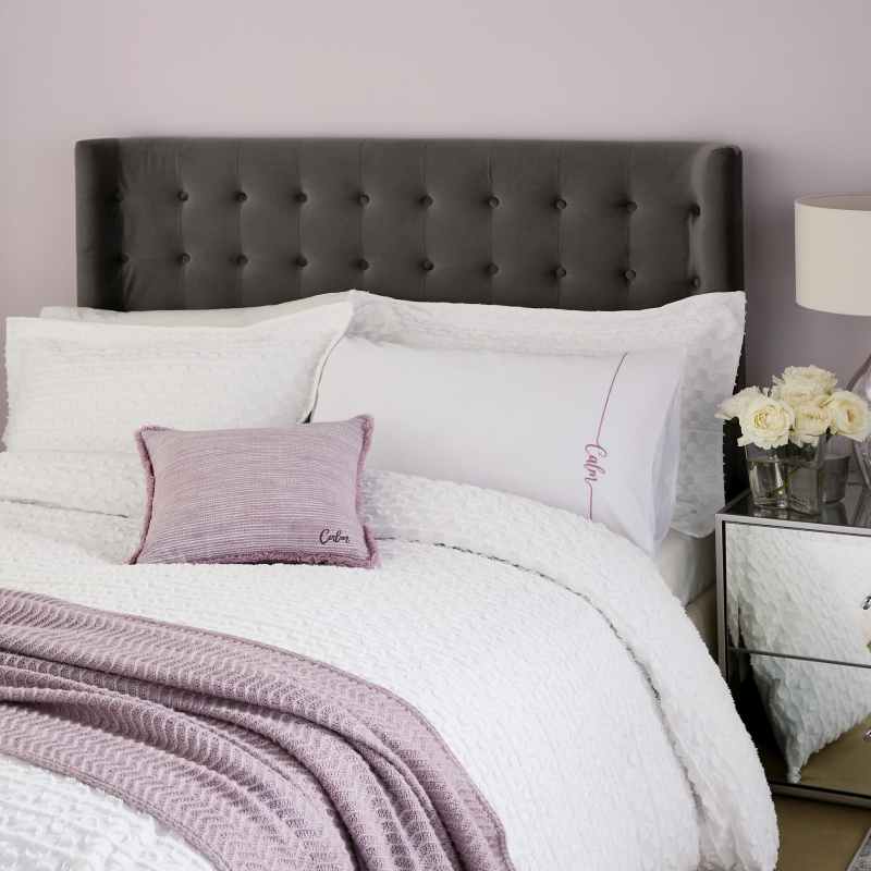 Calm Textured Cotton Bedding by Katie Piper in White