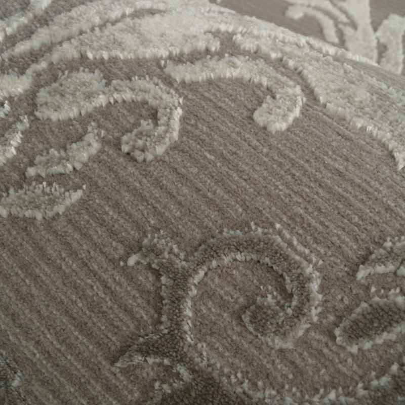 Avery Damask Modern Textured Rugs in Grey