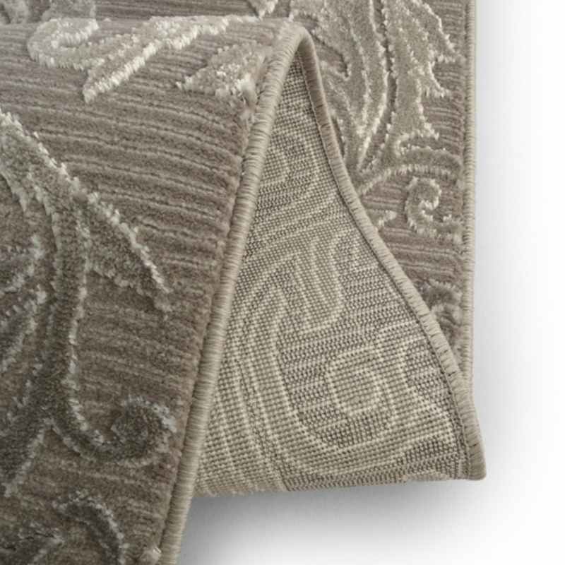 Avery Damask Modern Textured Rugs in Grey