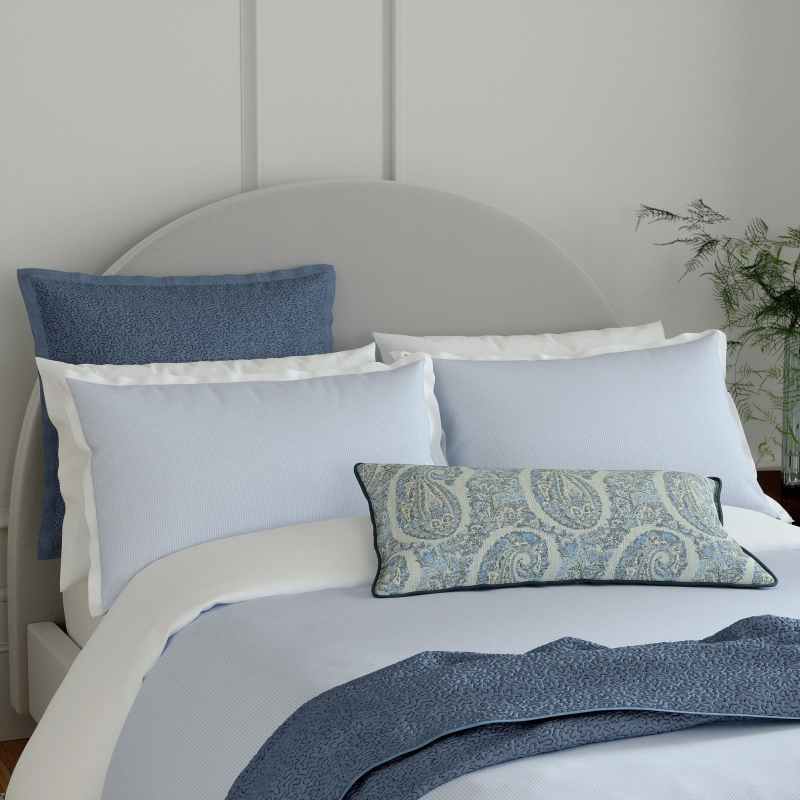 Demi Seersucker Bedding by Bedeck of Belfast in Blue White