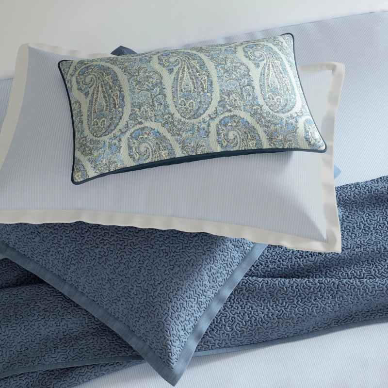 Demi Seersucker Bedding by Bedeck of Belfast in Blue White