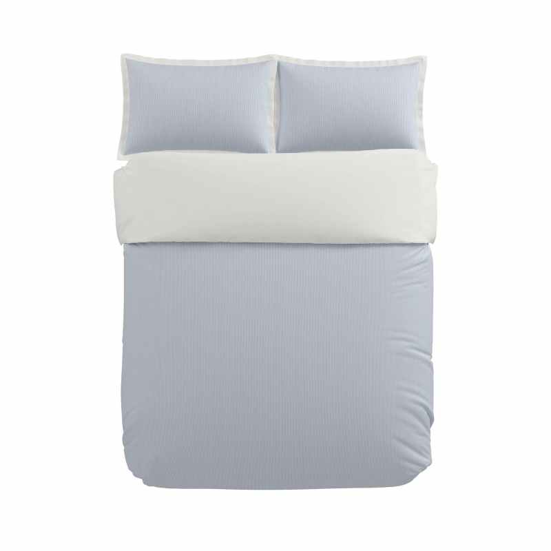 Demi Seersucker Bedding by Bedeck of Belfast in Blue White