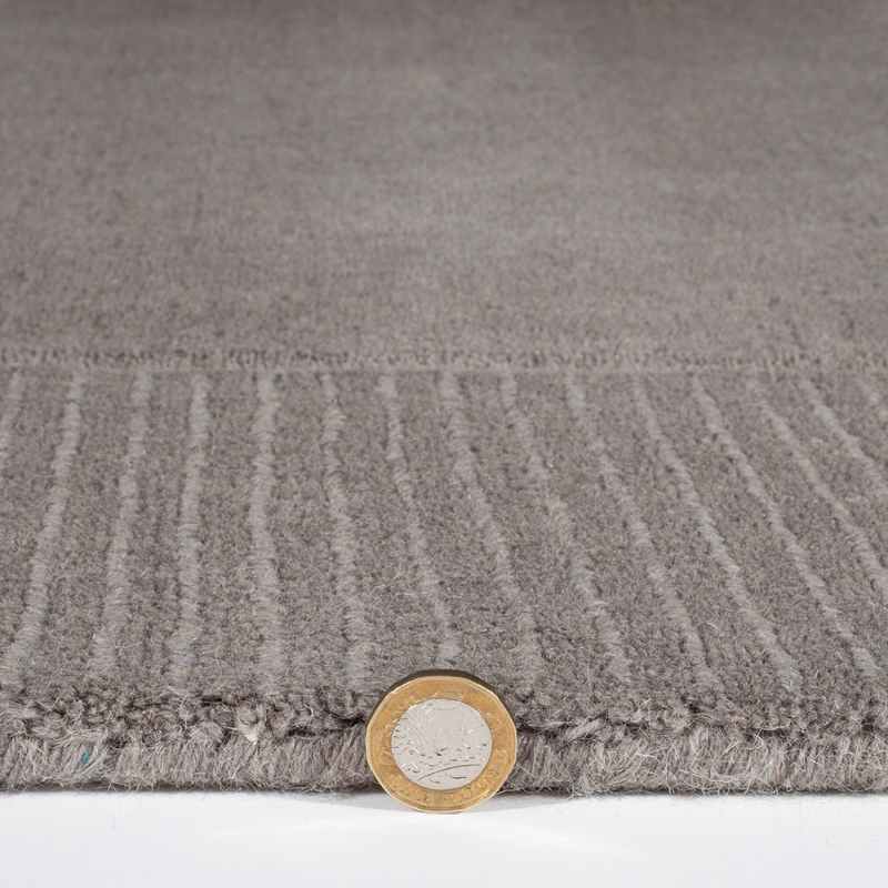 Esme Mayfair Plain Carved Wool Rugs in Grey