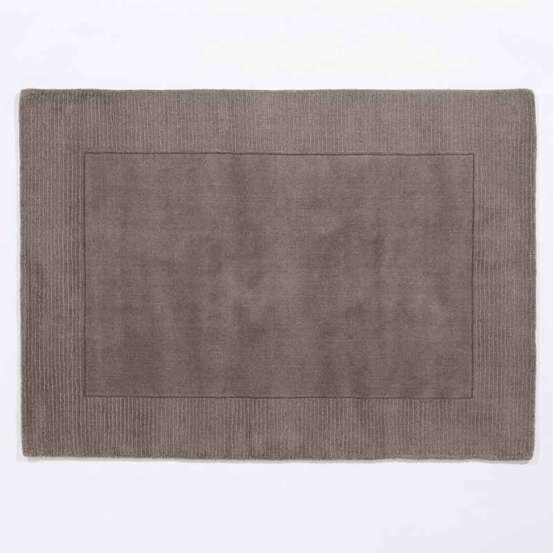 Esme Mayfair Plain Carved Wool Rugs in Grey