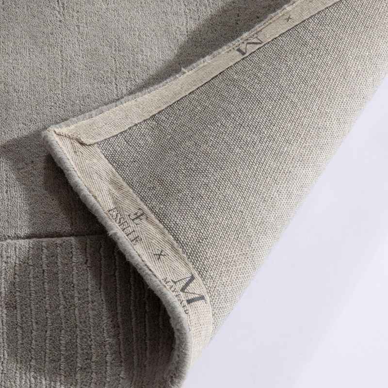 Esme Mayfair Plain Carved Wool Rugs in Silver Grey