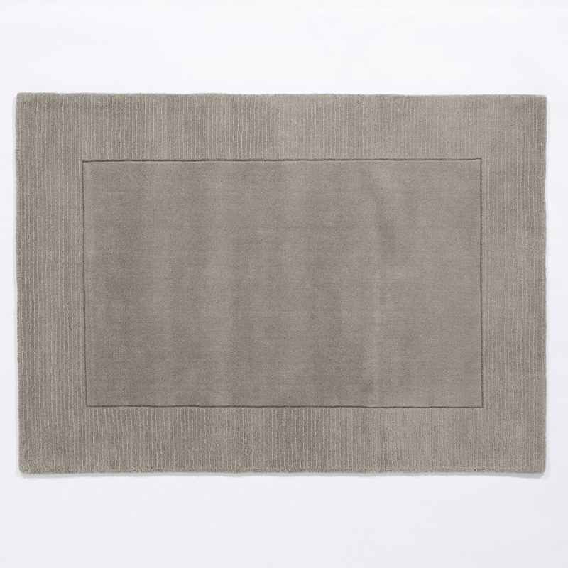 Esme Mayfair Plain Carved Wool Rugs in Silver Grey