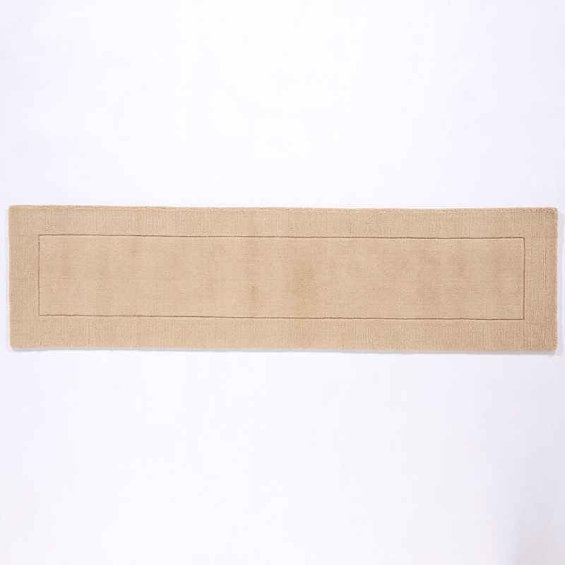 Esme Mayfair Carved Wool Runner Rugs in Cream