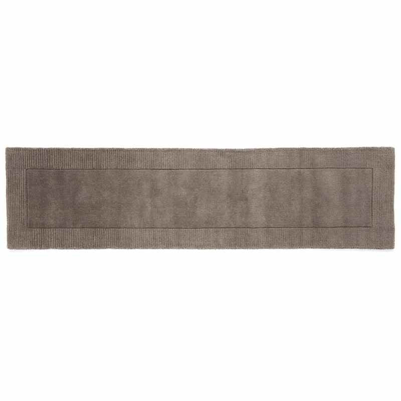 Esme Mayfair Carved Wool Runner Rugs in Grey