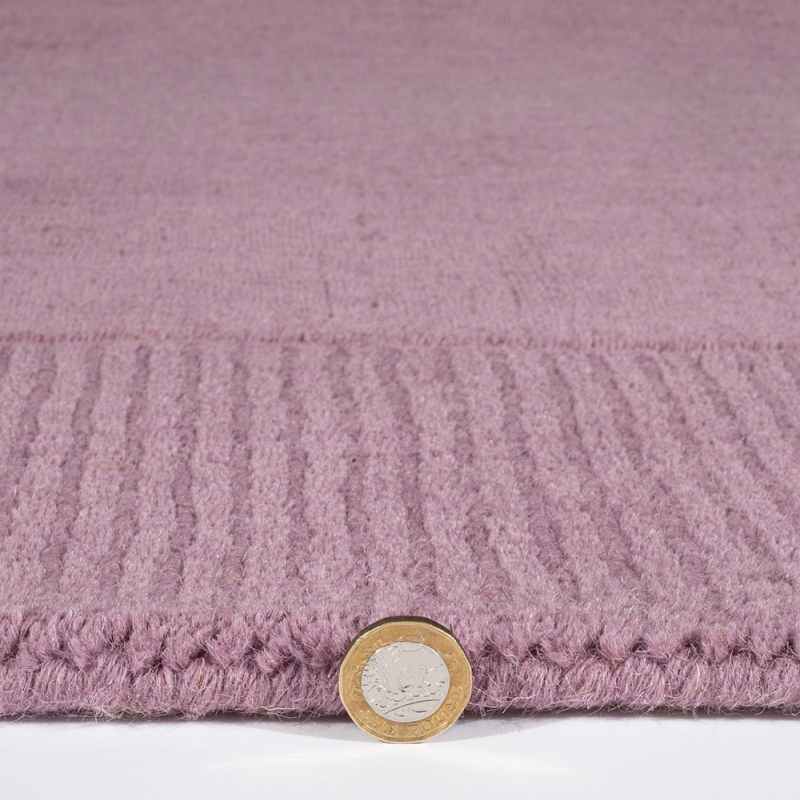 Esme Mayfair Carved Wool Runner Rugs in Mauve Purple