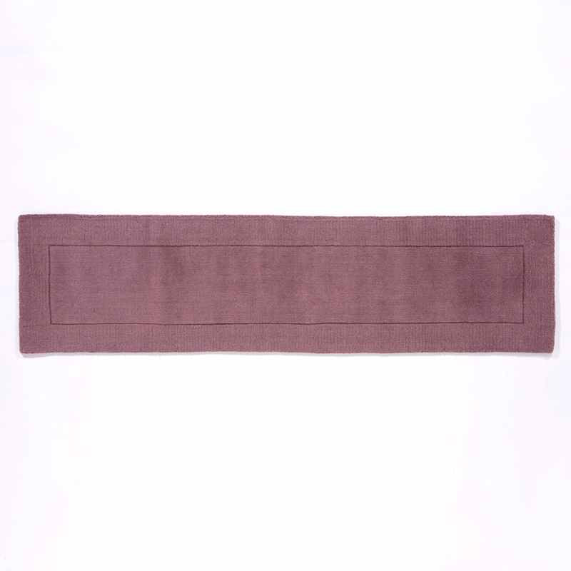 Esme Mayfair Carved Wool Runner Rugs in Mauve Purple