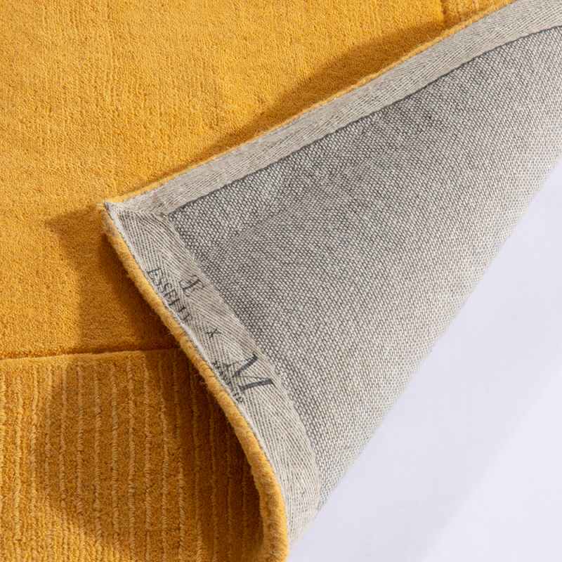 Esme Mayfair Carved Wool Runner Rugs in Ochre Yellow