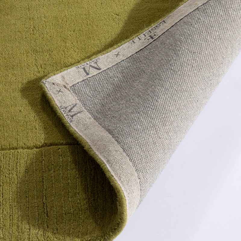 Esme Mayfair Carved Wool Runner Rugs in Olive Green