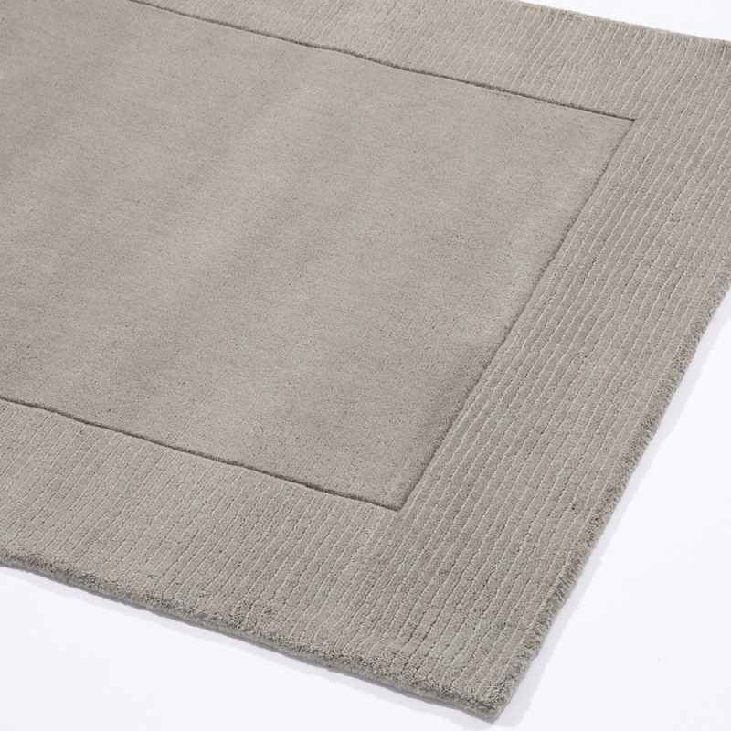 Esme Mayfair Carved Wool Runner Rugs in Silver Grey