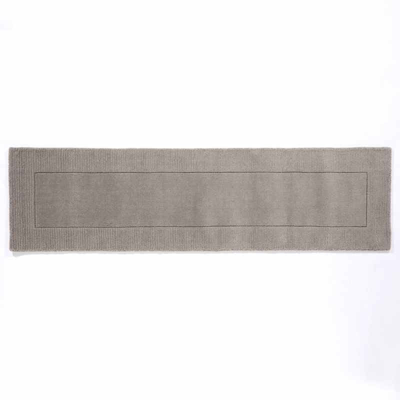 Esme Mayfair Carved Wool Runner Rugs in Silver Grey