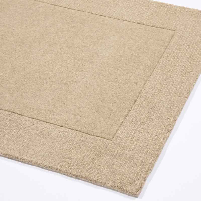 Esme Mayfair Carved Wool Runner Rugs in Stone Beige