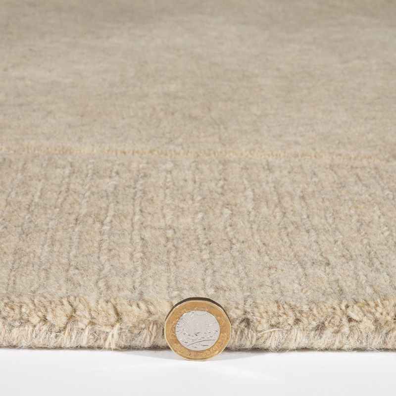 Esme Mayfair Carved Wool Runner Rugs in Stone Beige
