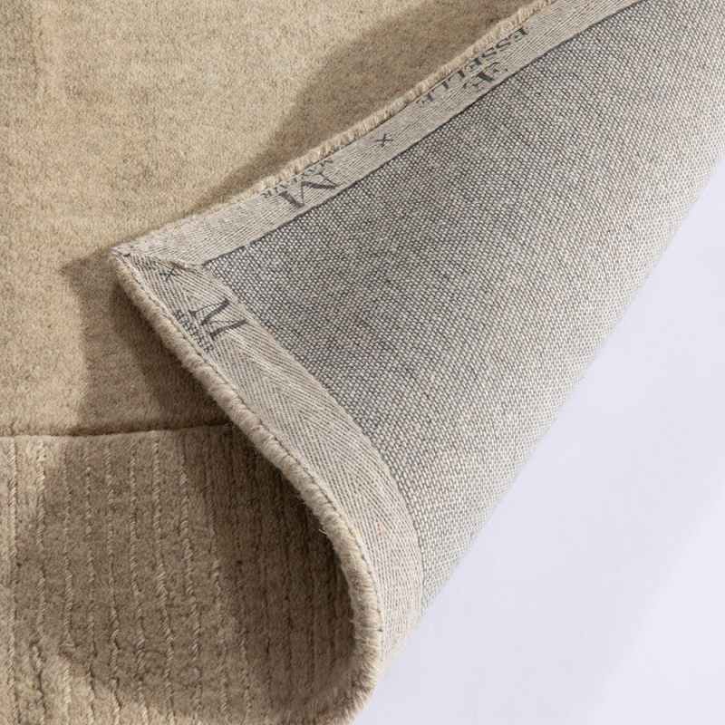 Esme Mayfair Carved Wool Runner Rugs in Stone Beige