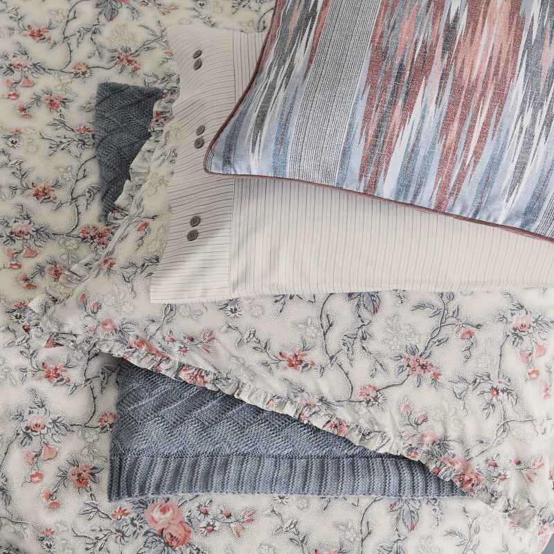 Estelle Ikat Cushion by Bedeck of Belfast in Chambray Pink