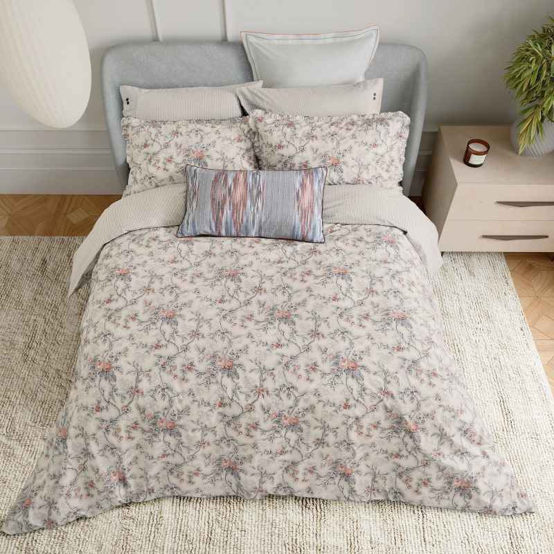Estelle Ikat Cushion by Bedeck of Belfast in Chambray Pink