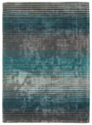 Asiatic holborn teal grey Blue, Purple, Teal  Striped Rug.