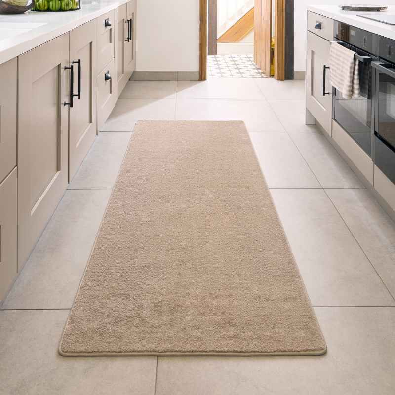 Hug Rug Sense Plain Modern Washable Luxury Runner Rug in Beige