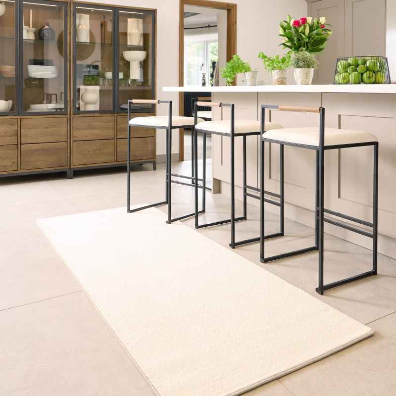 Hug Rug Sense Plain Modern Washable Luxury Runner Rug in Pumice Stone