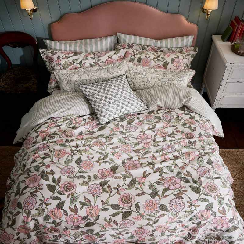 Juliette Floral Bedding by Joules in Khaki Green