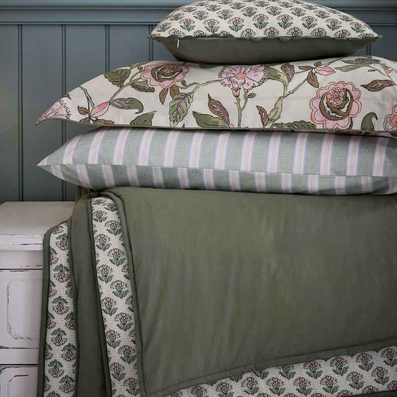 Juliette Floral Bedding by Joules in Khaki Green
