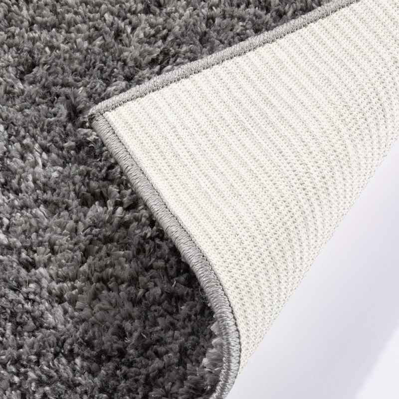 Larissa Washable Plain Shaggy Rug in Charcoal Grey