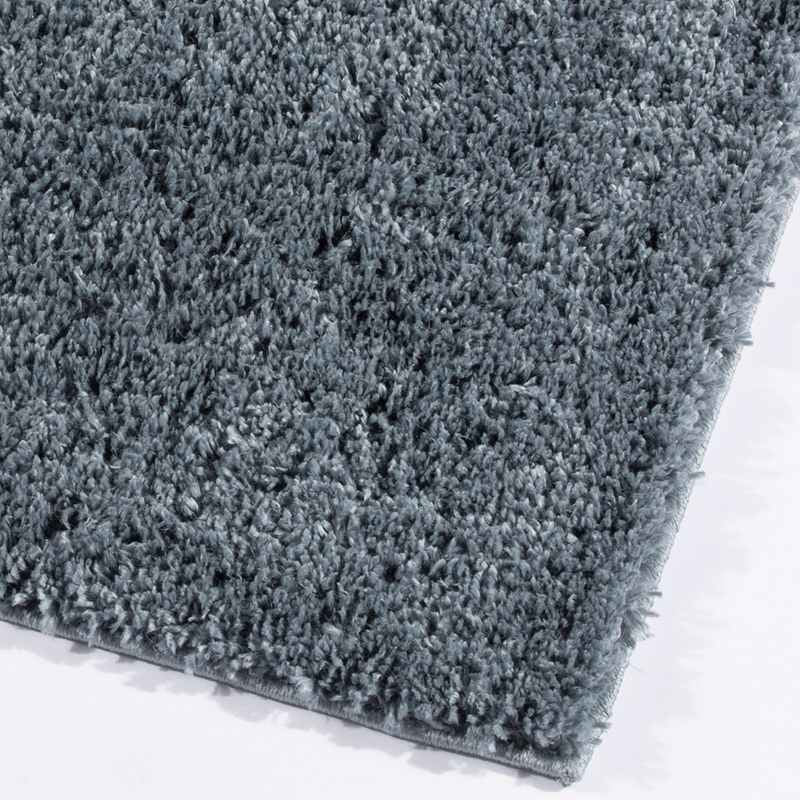 Larissa Washable Plain Shaggy Runner Rug in Blue