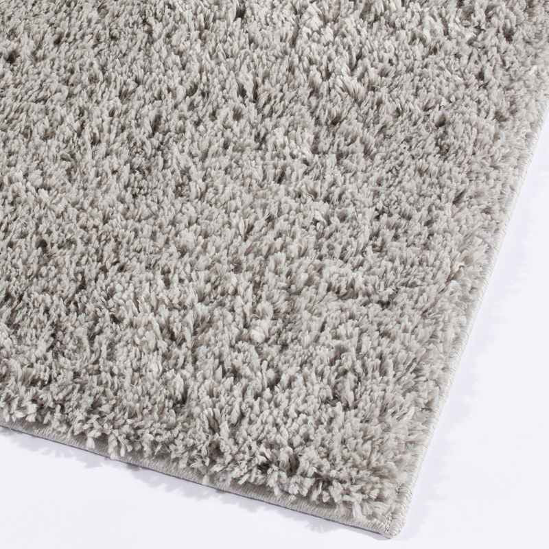 Larissa Washable Plain Shaggy Runner Rug in Ghost Grey