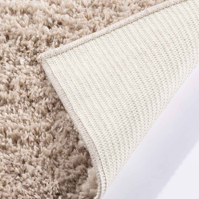 Larissa Washable Plain Shaggy Runner Rug in Stone Grey