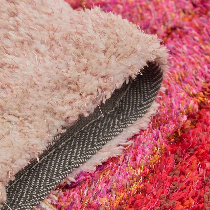 Lena 3D Shaggy Abstract Modern Rugs in Pink