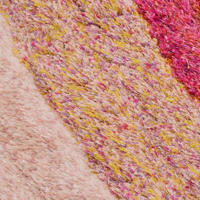 Lena 3D Shaggy Abstract Modern Rugs in Pink