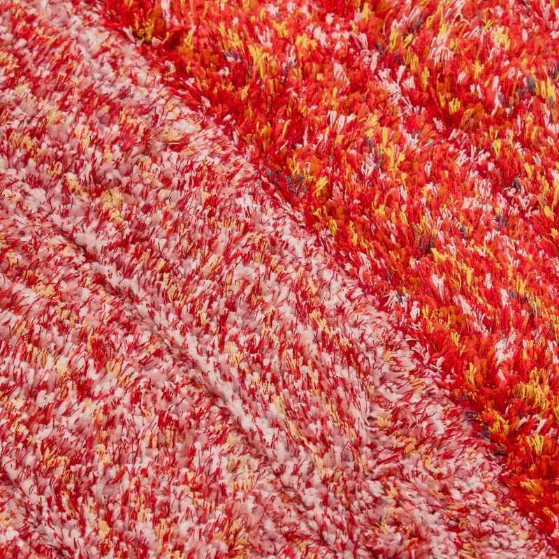 Lena 3D Shaggy Abstract Modern Rugs in Red