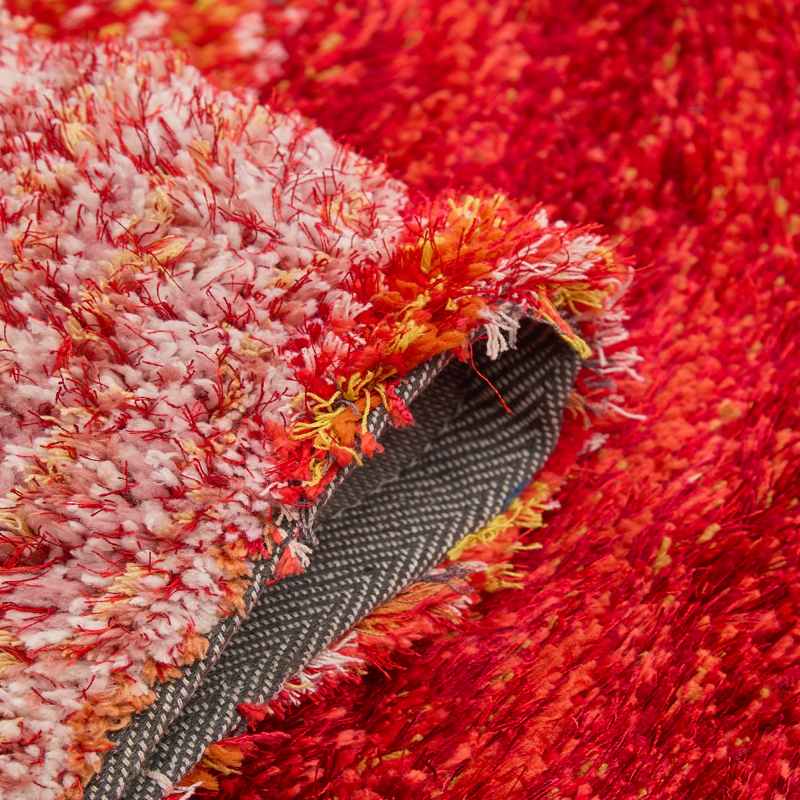 Lena 3D Shaggy Abstract Modern Rugs in Red