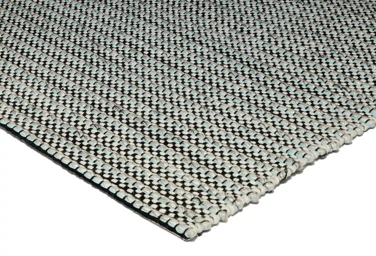 Asiatic linden aqua Blue  Wool Rug.