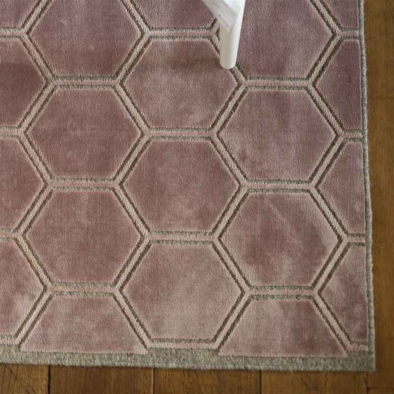 Manipur Geometric Runner Rug in Amethyst Purple By Designers Guild