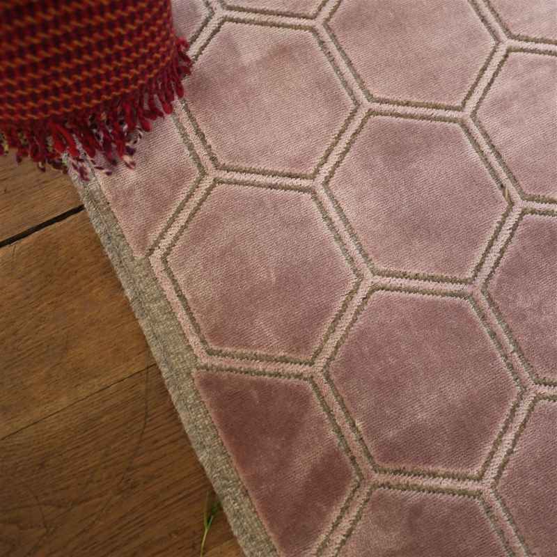 Manipur Geometric Runner Rug in Amethyst Purple By Designers Guild