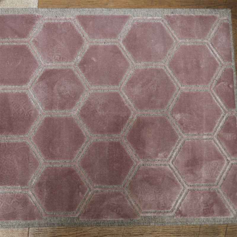 Manipur Geometric Runner Rug in Amethyst Purple By Designers Guild