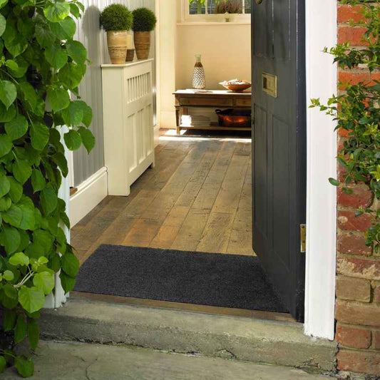 Multi Grip Washable Plain Doormat in Graphite Grey