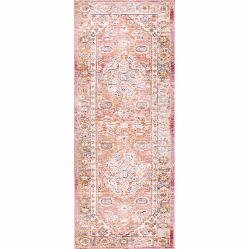 Nova 8879 Traditional Runner Rugs in Terracotta Orange