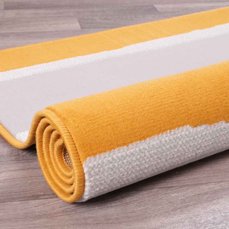 Nova Stripe Modern Rugs in Ochre Yellow