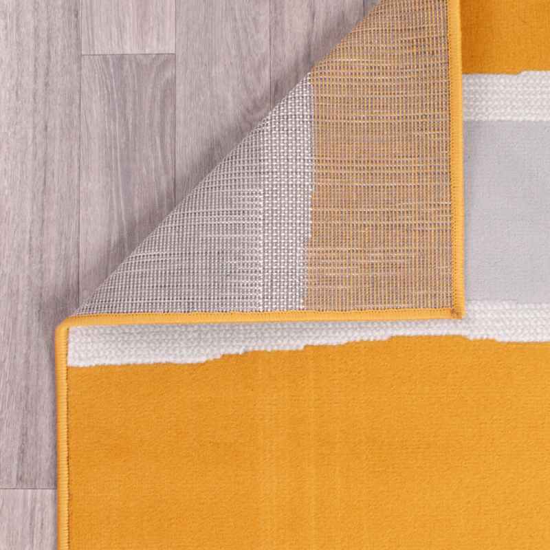 Nova Stripe Modern Rugs in Ochre Yellow