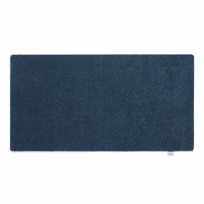 Plain Fleck Washable Hug Rug Doormat in Indigo Blue