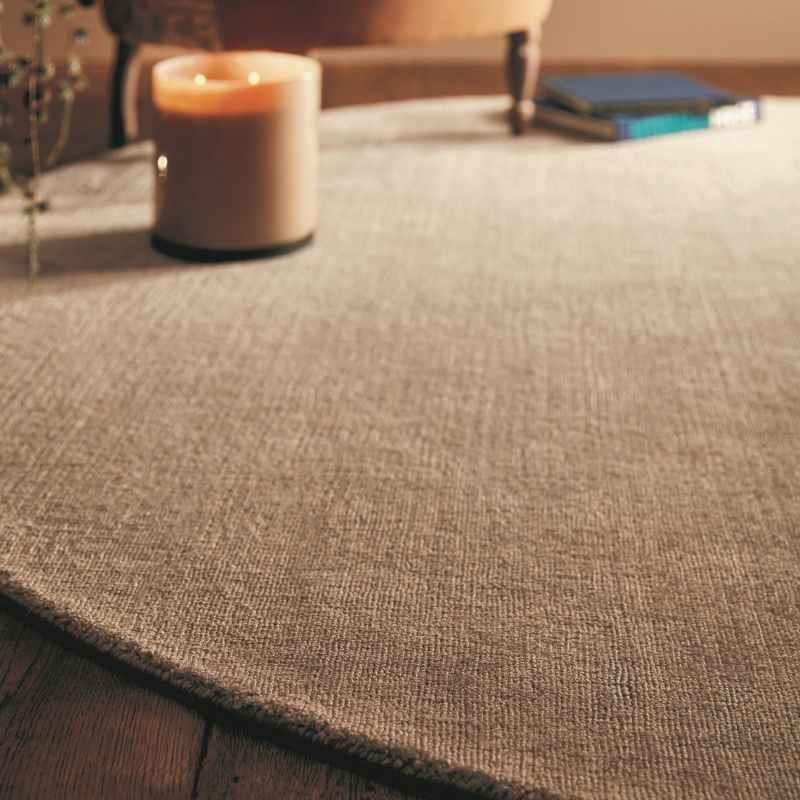 Reef Plain Dye Eco Circle Rugs in Beige